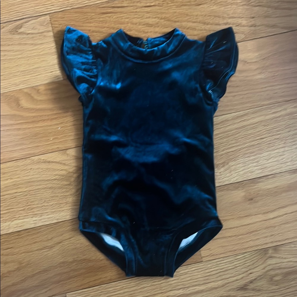 Green Velvet Leotard Child Small One Piece Evie’s Closet